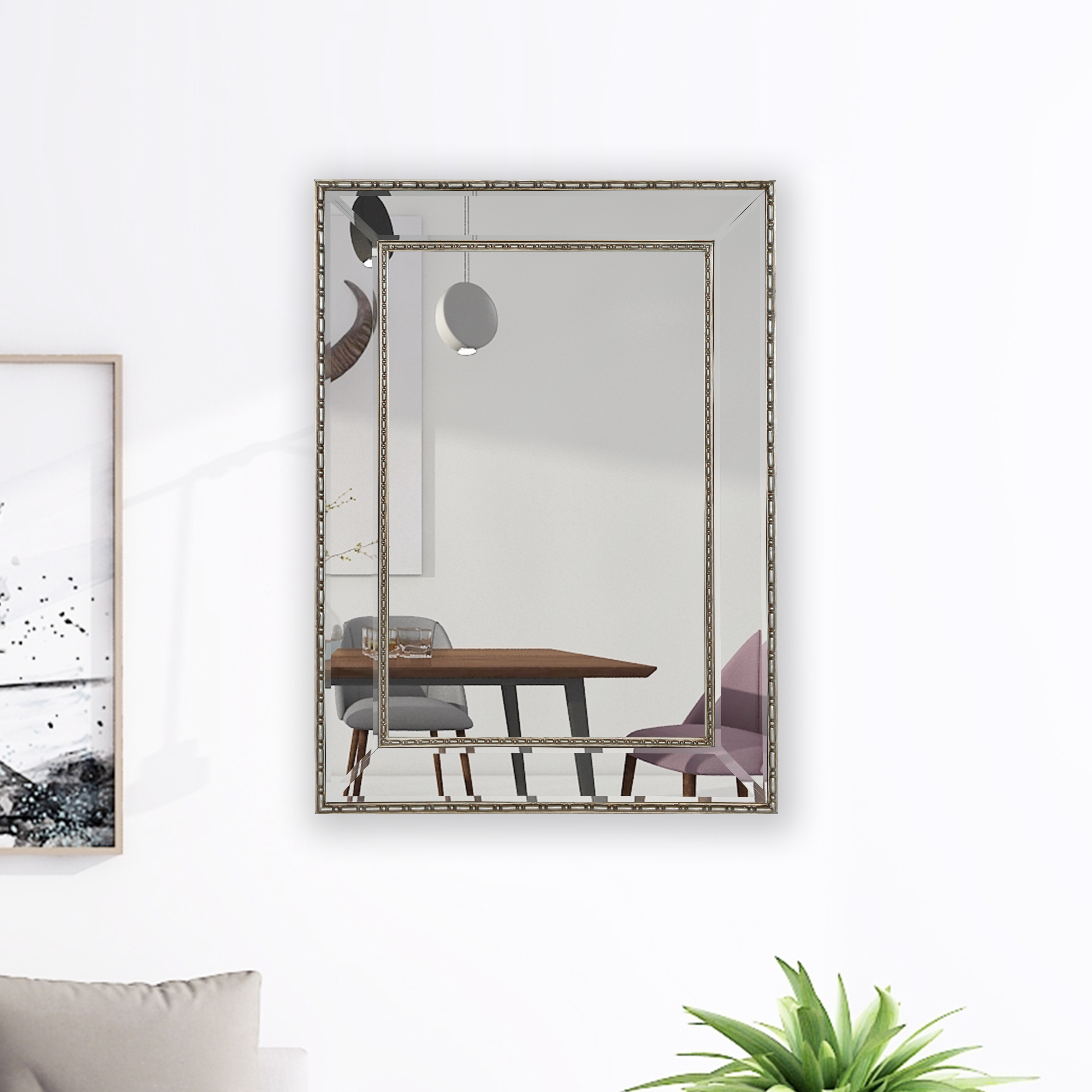 beveled frameless wall mirror